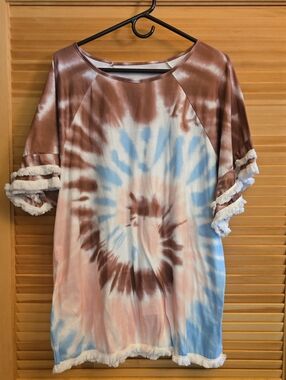 Boho Tye Dye Swim Cover Up 2XL
